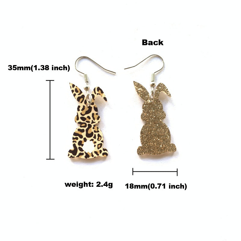 Leopard Print Bunny Earrings