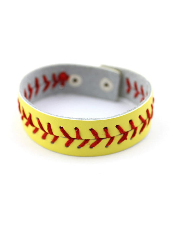 Baseball Softball Stitched Leather Sports Bracelet