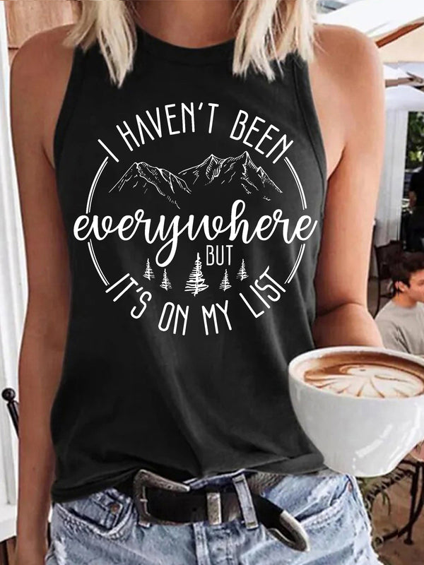 I Haven't Been Everywhere But It's On My List Print Vest