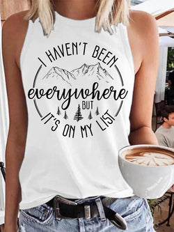 I Haven't Been Everywhere But It's On My List Print Vest
