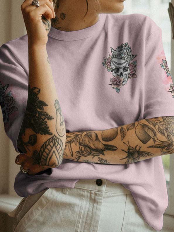 I'm The Fking Queen Skull Print Tee