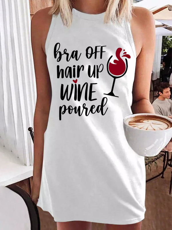 Pia Off Hair Up Wine Poured Sleeveless Dress
