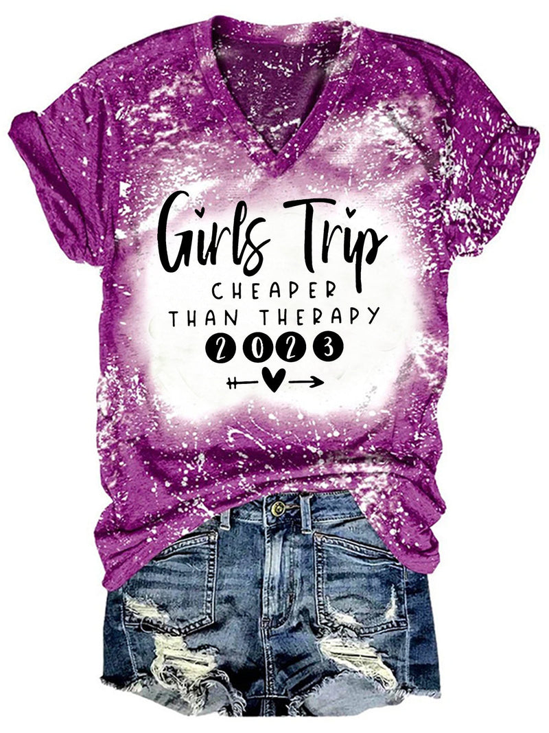 Girls Trip Cheaper Than Therapy 2023 Bestie Tie Dye Shirt