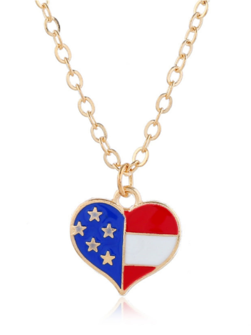 Star Stripe Heart Necklace