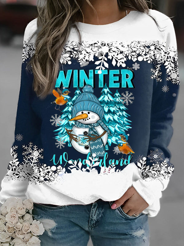 Winter Wonderland Snowman Long Sleeve Sweatshirt