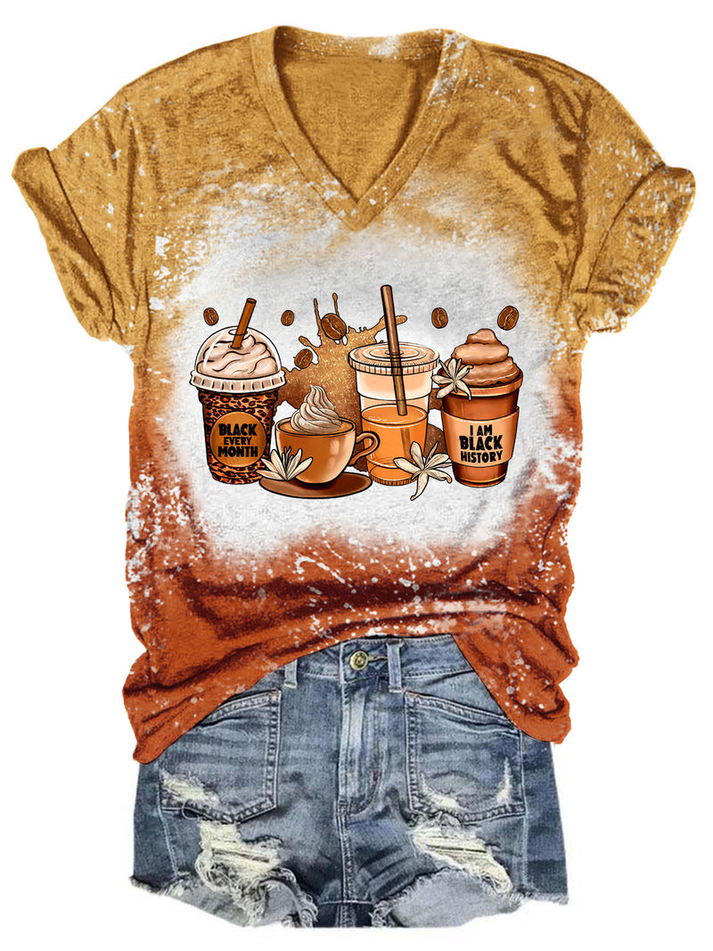 Women's Melanin Coffee Gradient Print T-Shirt