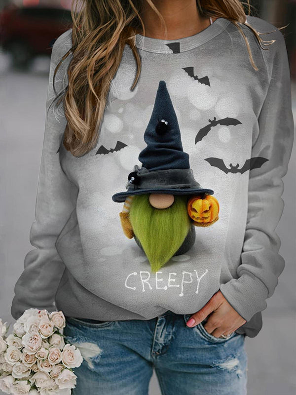 Creepy Gnome Long Sleeve Printed Top