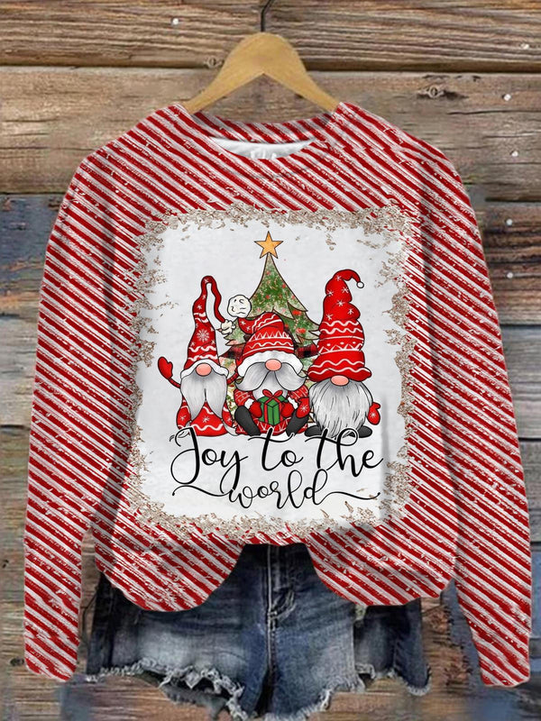 Joy To The World Gnomes Tie Dye Long Sleeve Top