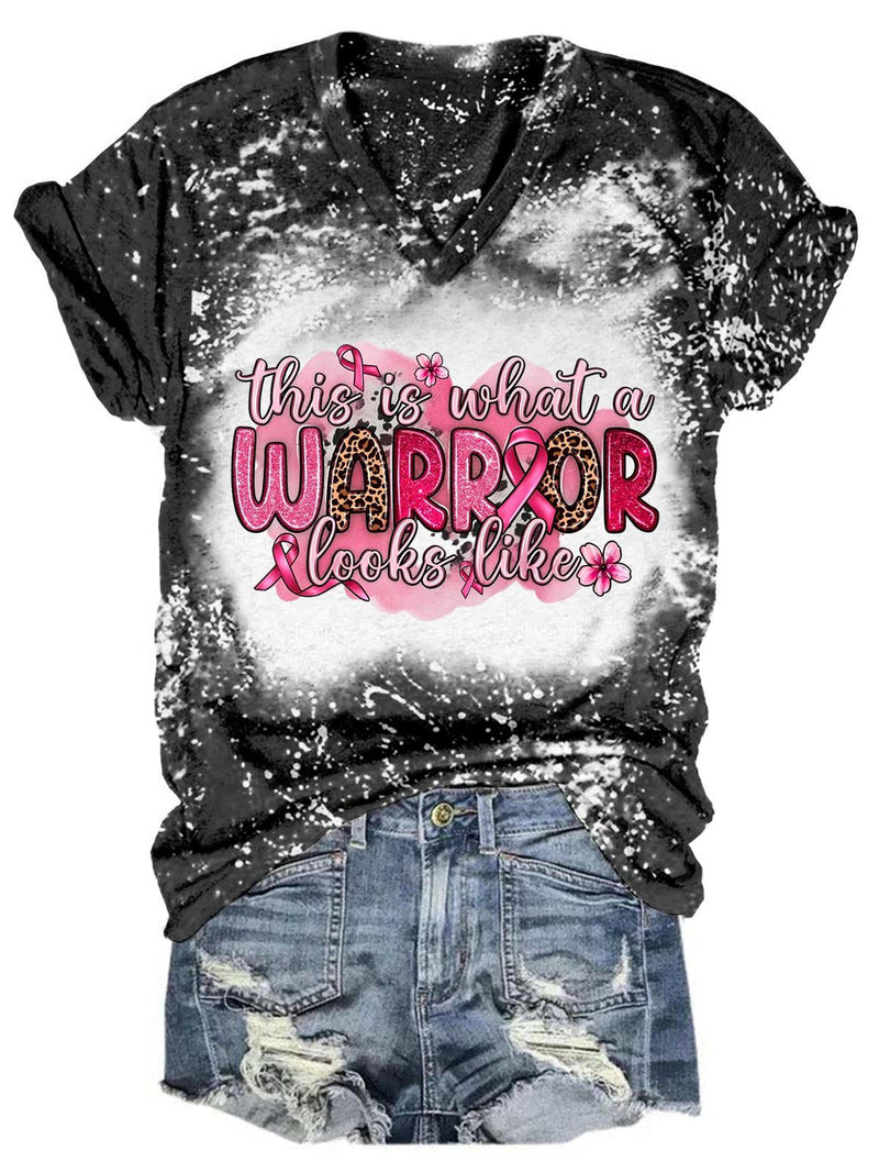 This Is What A Warrior Looks Like Tie Dye V Neck T-Shirt