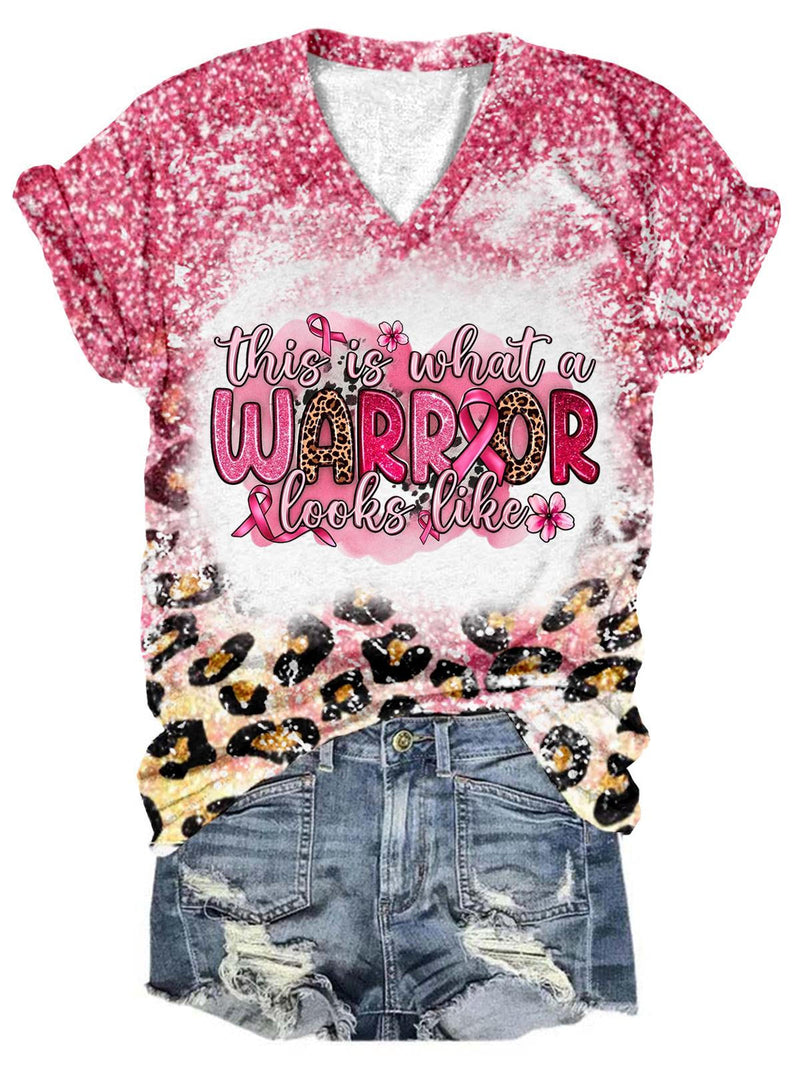 This Is What A Warrior Looks Like Tie Dye V Neck T-Shirt
