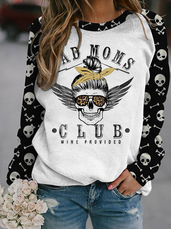 Bad Moms Club Long Sleeve Printed Top