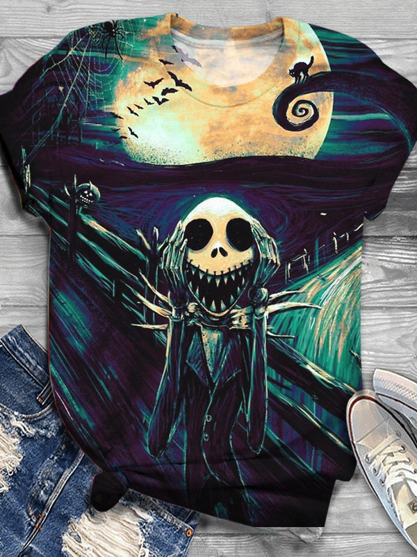 Halloween Print Crew Neck T-shirt
