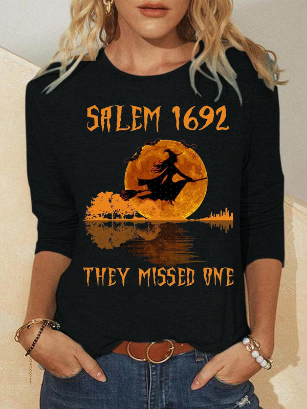 Salem 1692 They Missed One Print Long Sleeve Top
