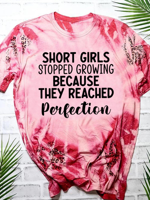 Women's Short Girls Funny Tie Dye Print Shirt