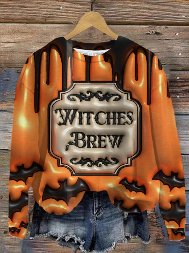 Witches Brew Print Long Sleeve Top