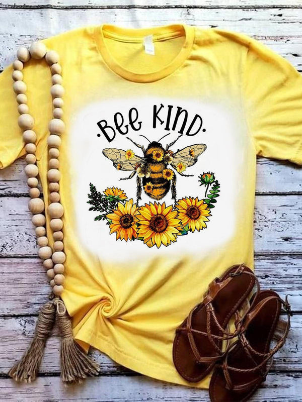 Bee Kind Sunflower Crew Neck T-shirt