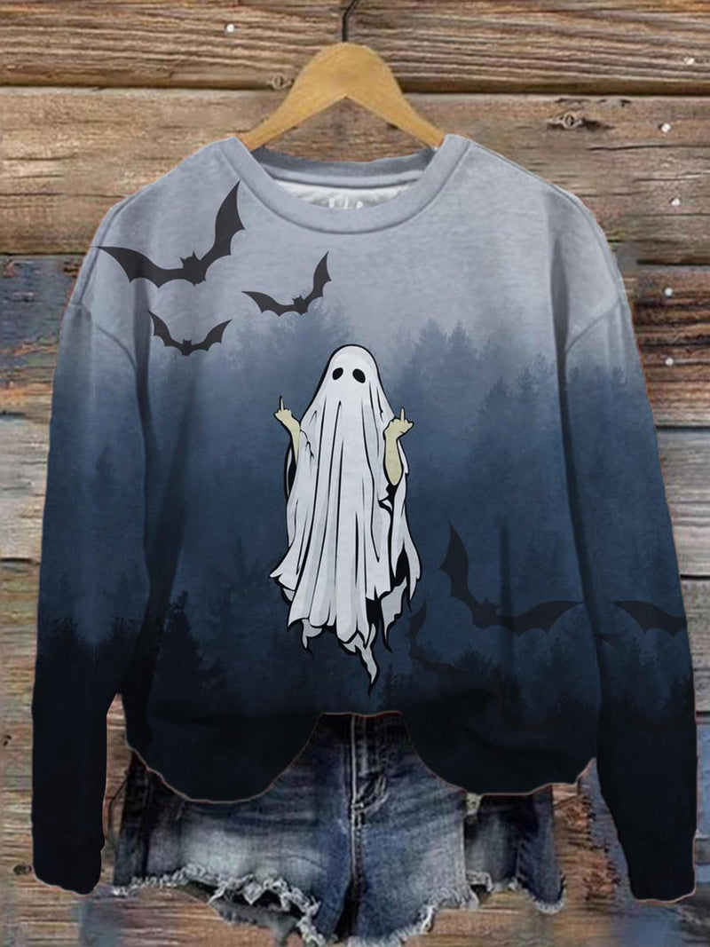 Women's Spooky Forest Bat Print Top