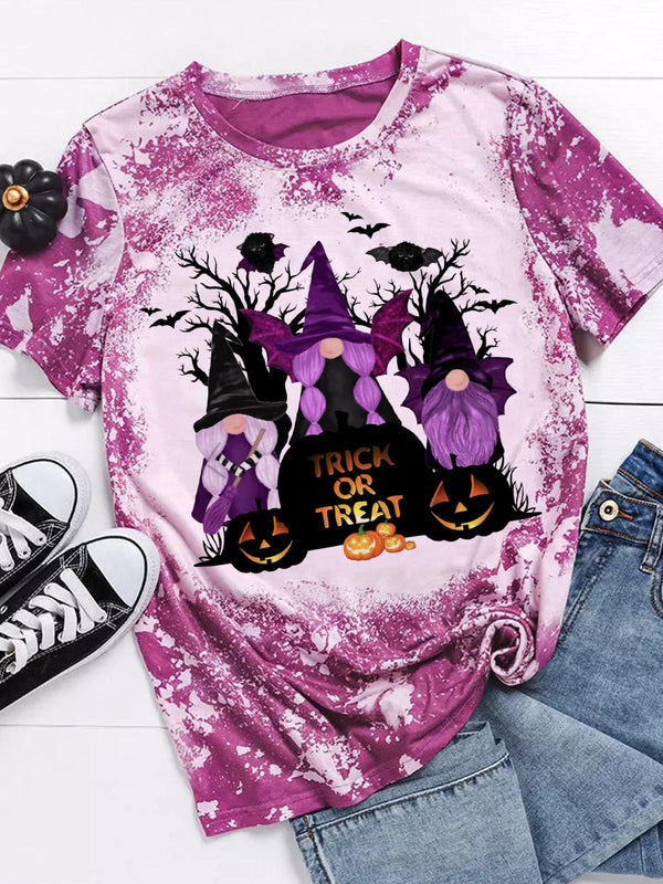 Trick Or Treat Gnomes Tie Dye Casual T-shirt