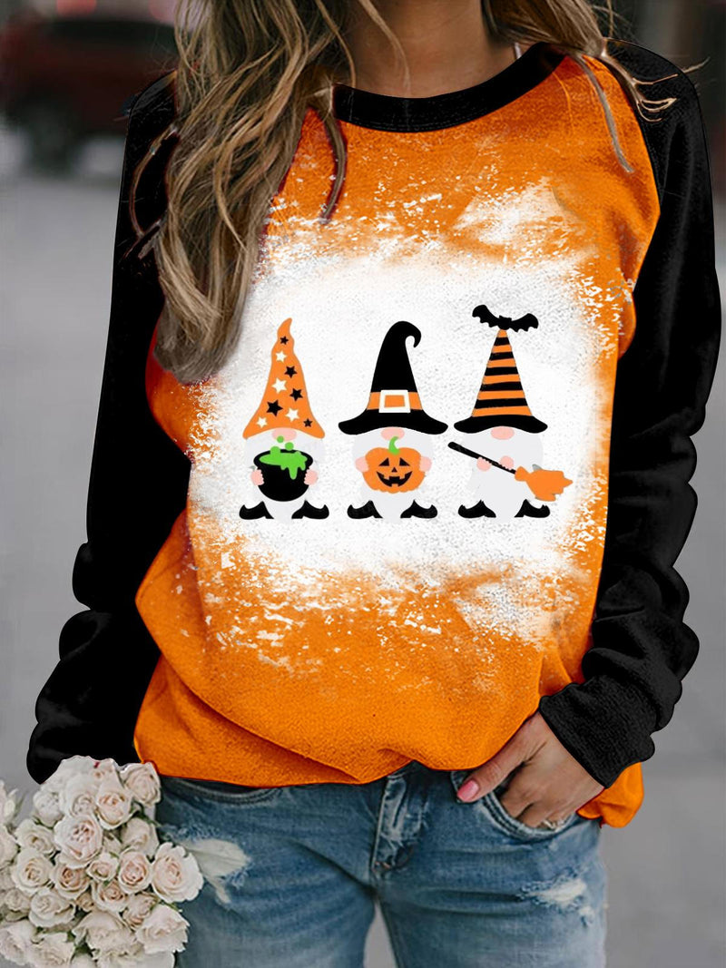 Halloween Gnomes Long Sleeve Printed Top