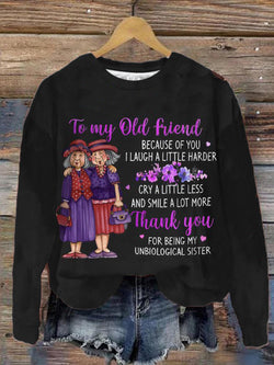 Women Funny Old Friend Smile A Lot More Print Top