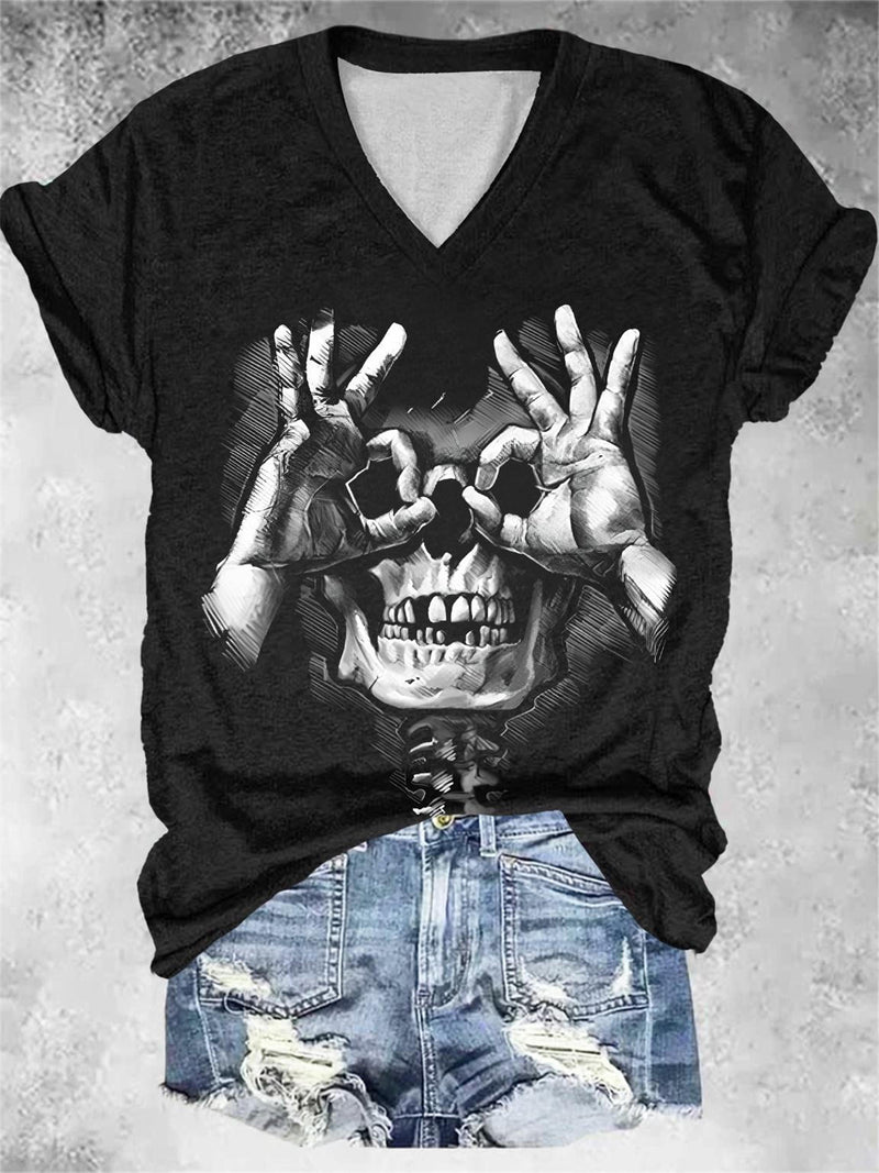 Skull Pattern Print T-Shirt
