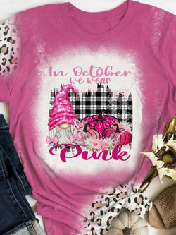 In October We Wear Pink Leopard Tie Dye T-shirt